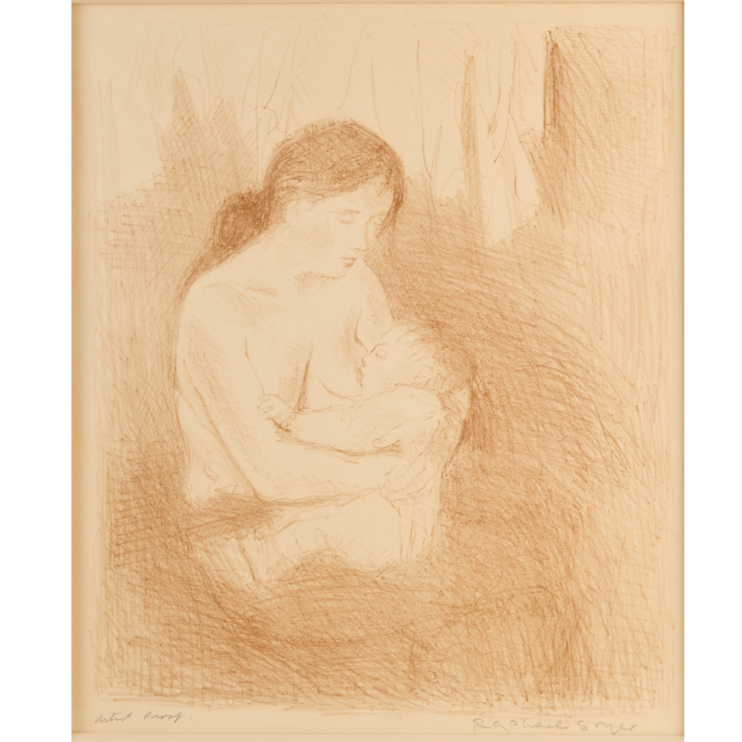 RAPHAEL SOYER, LITHOGRAPH, SIGNED