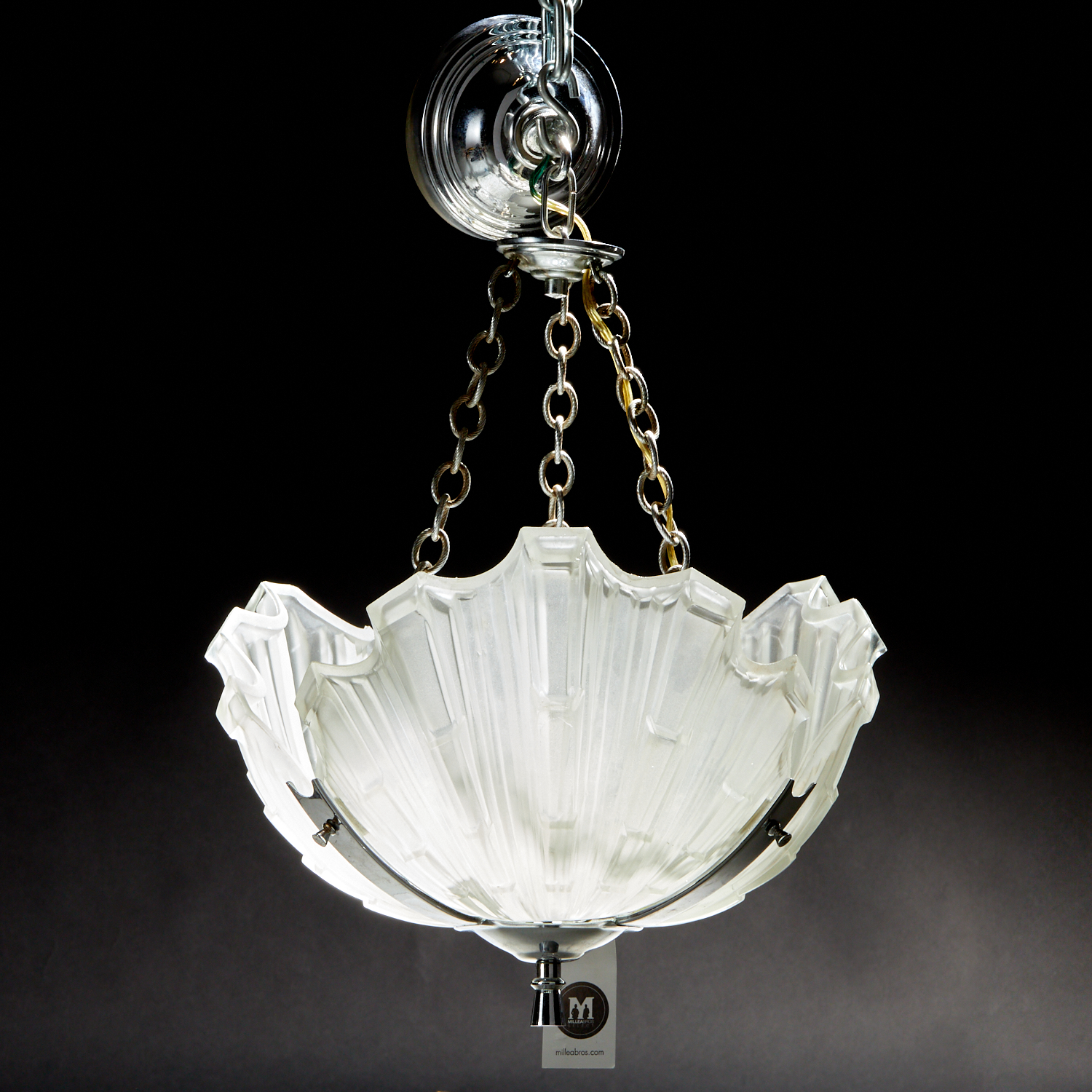 ART DECO STYLE FROSTED GLASS SEASHELL