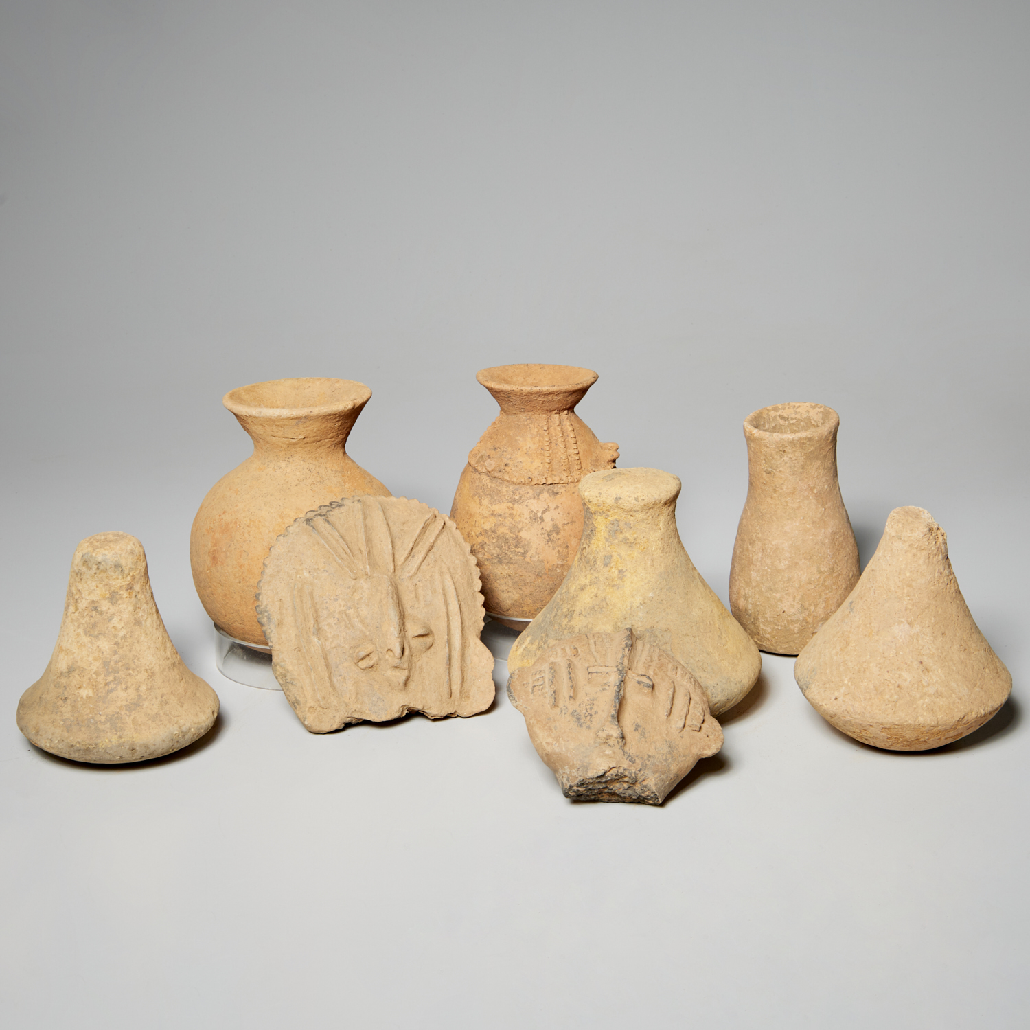 BURA PEOPLES, GROUP POTTERY OBJECTS