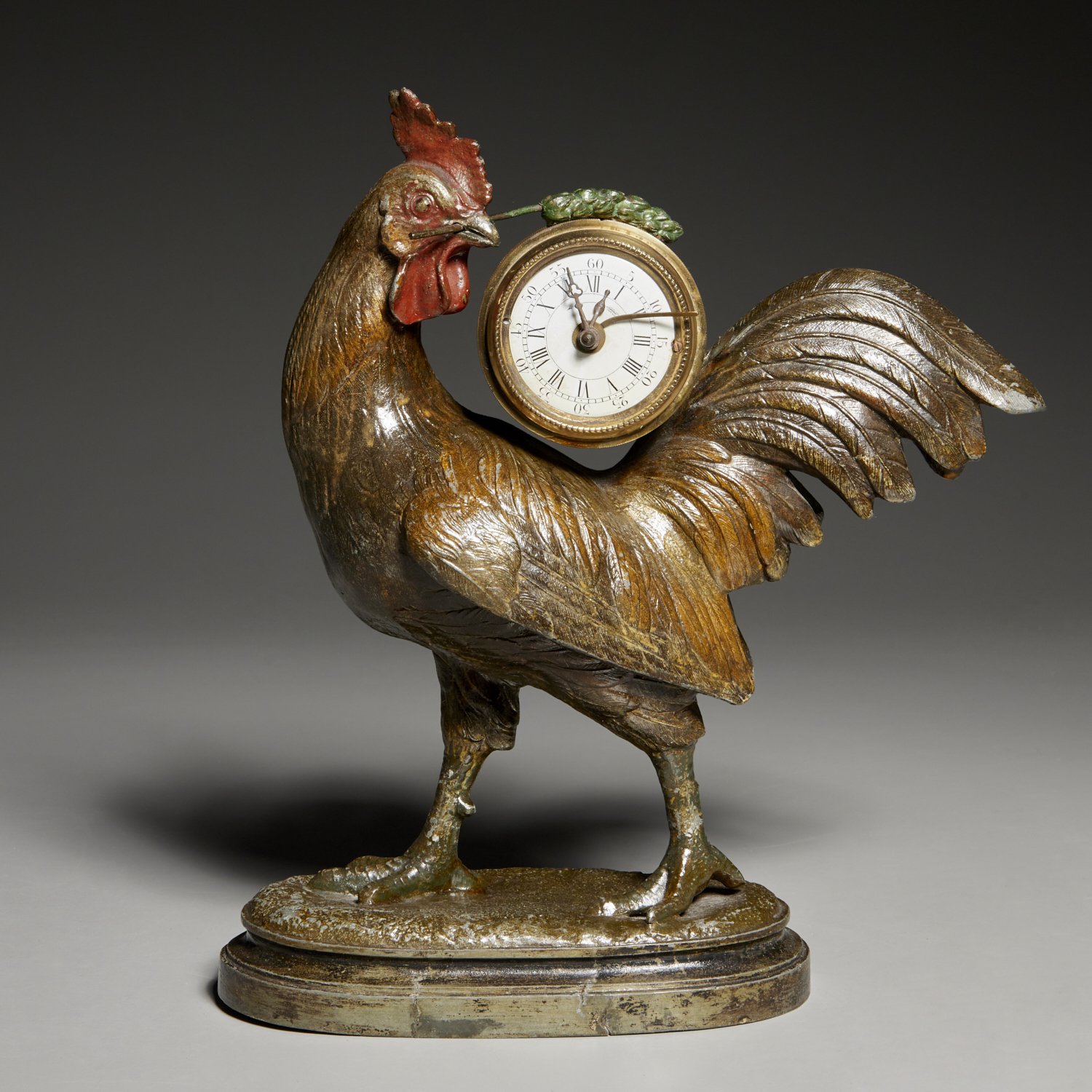 ANTIQUE PATINATED METAL ROOSTER