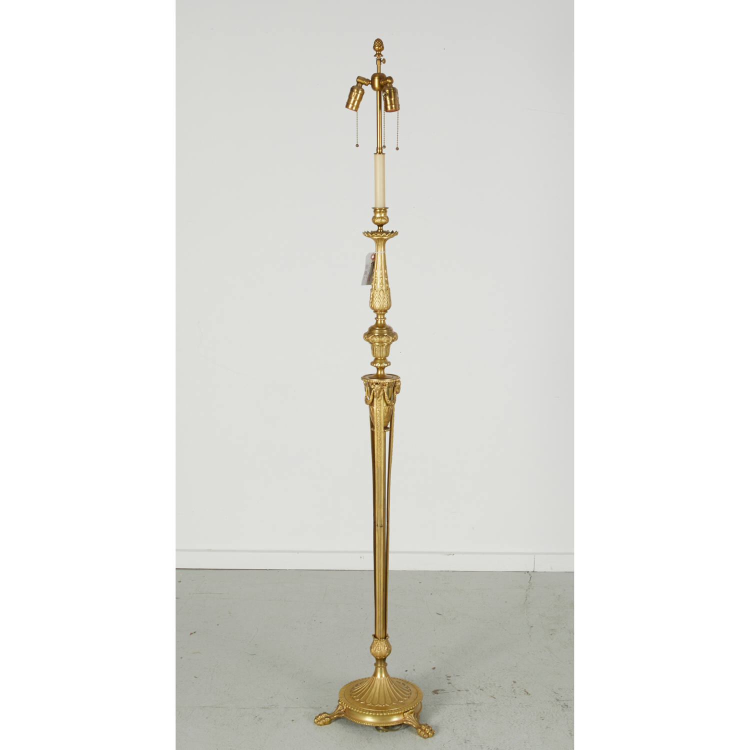 LOUIS XVI STYLE BRASS FLOOR LAMP
