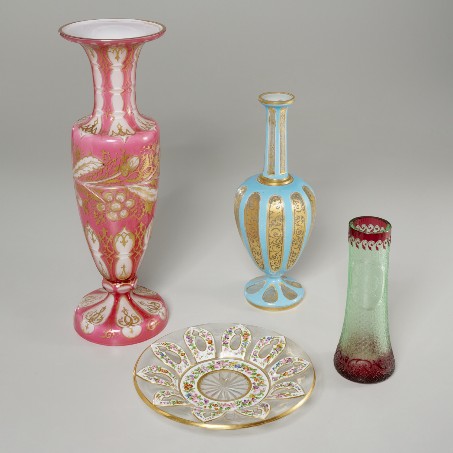 ANTIQUE BOHEMIAN AND CAMEO GLASS 3610dc