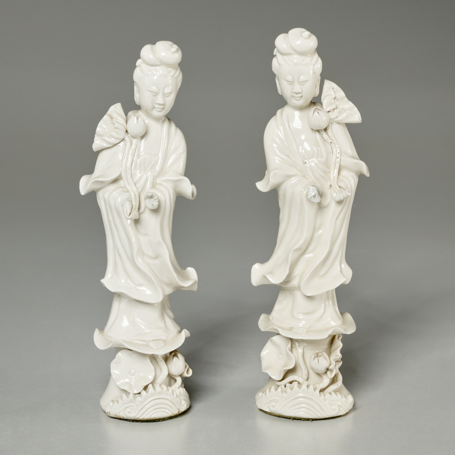 PAIR CHINESE BLANC-DE-CHINE PORCELAIN