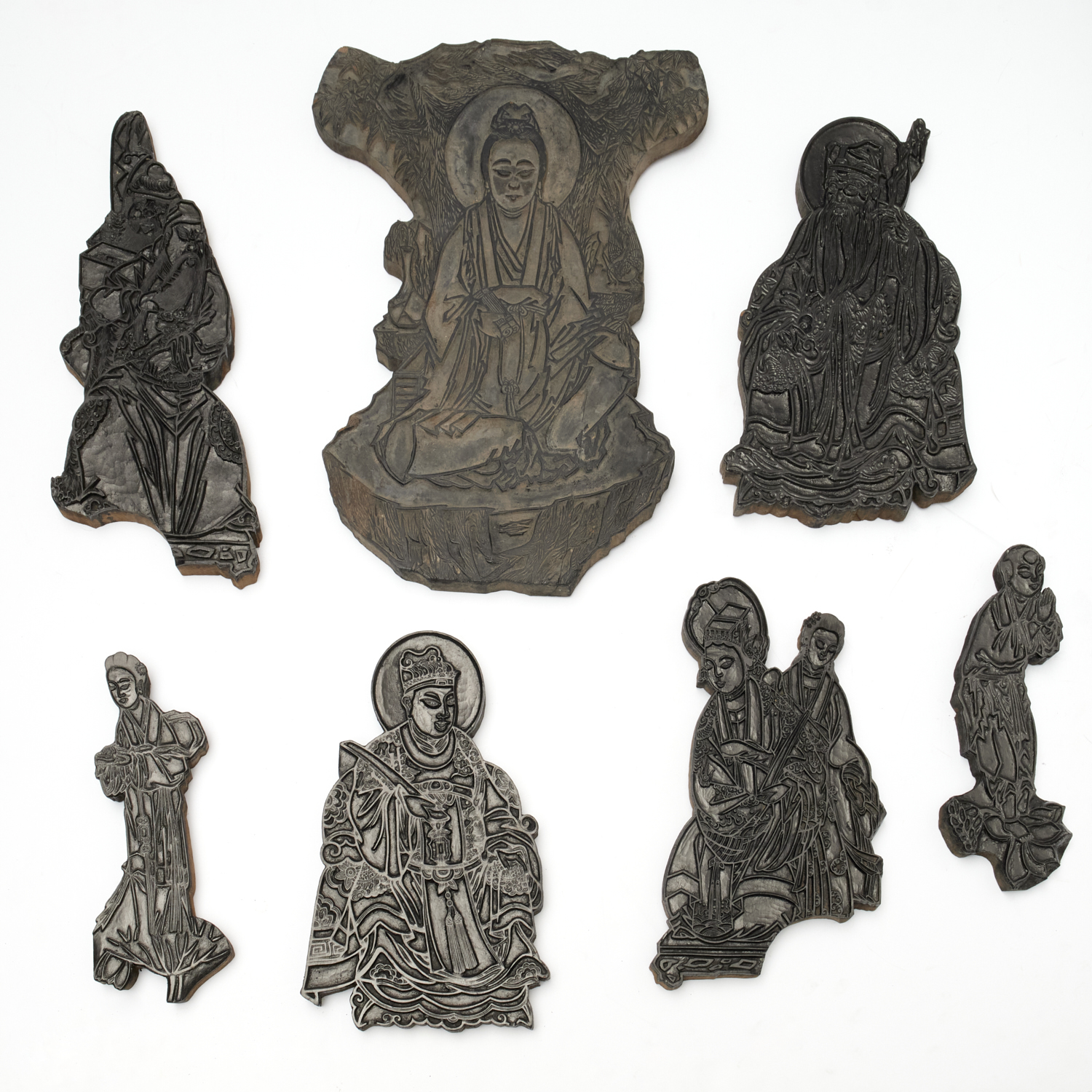 GROUP (7) ANTIQUE ASIAN FIGURAL