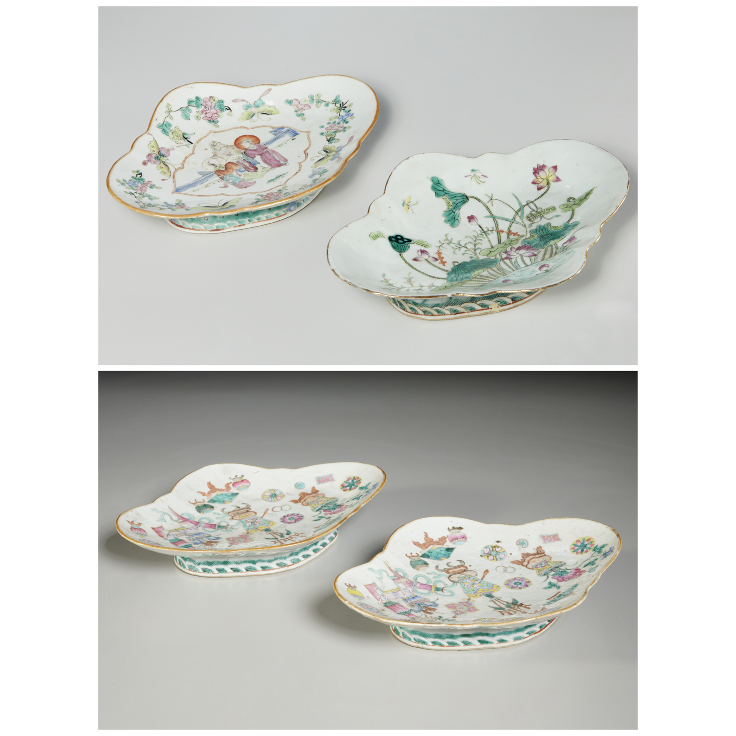 (4) CHINESE FAMILLE ROSE PORCELAIN