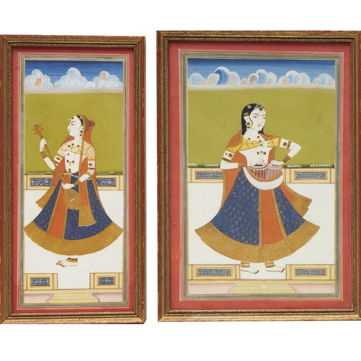 INDO PERSIAN SCHOOL PAIR OF PAINTINGS 36122f