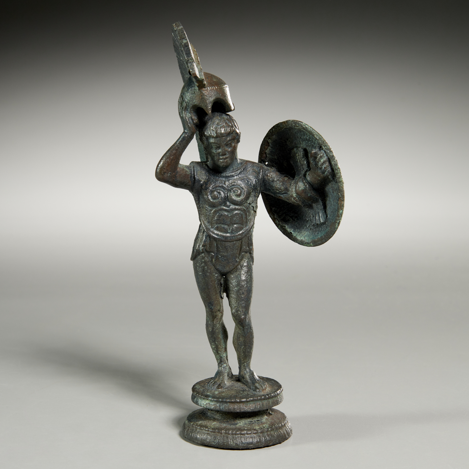 ETRUSCAN STYLE BRONZE WARRIOR FIGURE