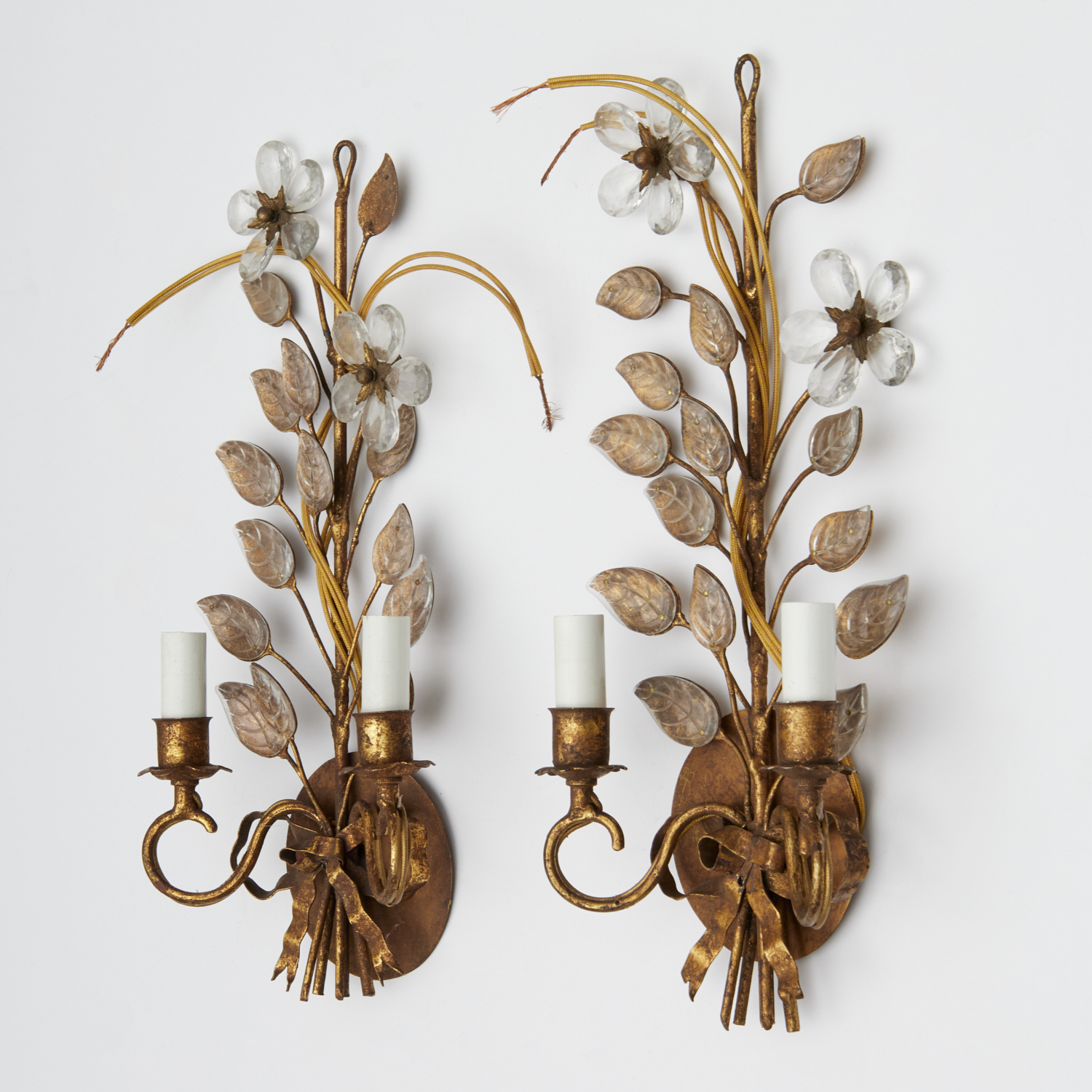 PAIR BAGUES STYLE WALL SCONCES