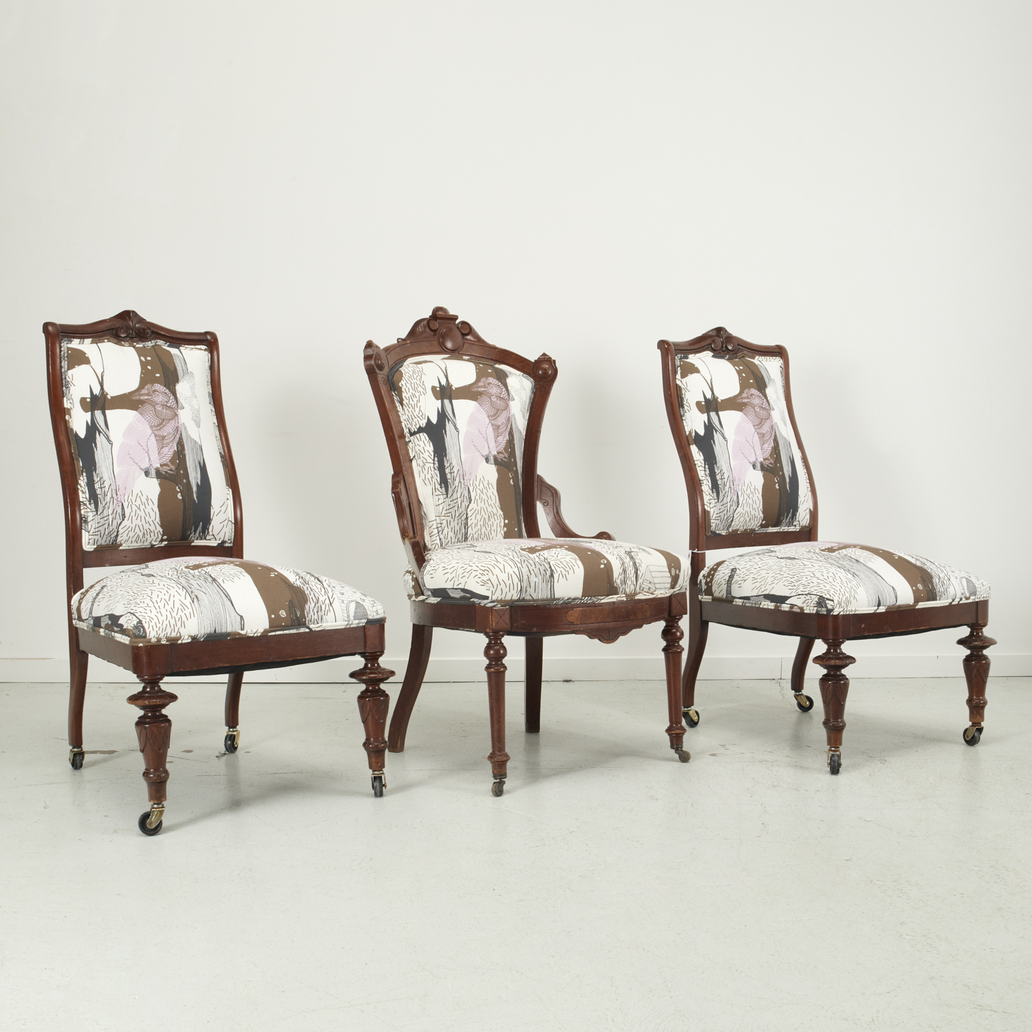 (3) VICTORIAN CHAIRS IN MODERN