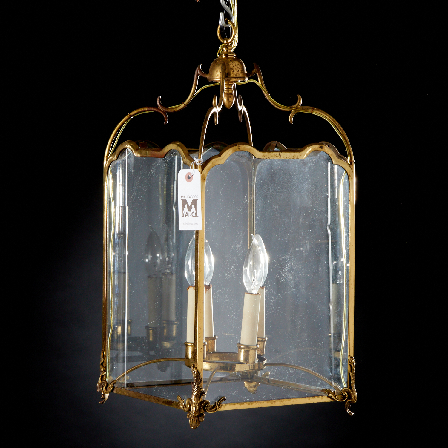 GEORGE III STYLE BRASS HALL LANTERN