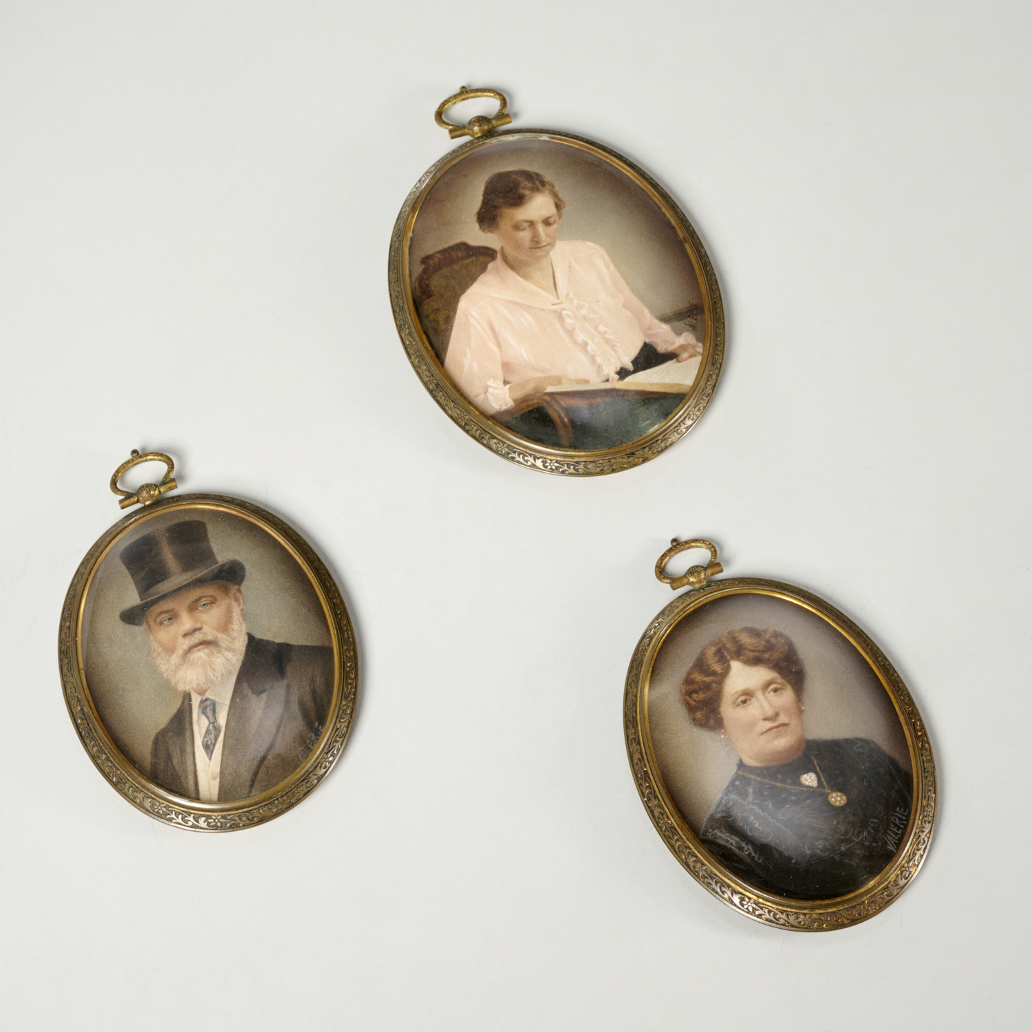  3 GILDED AGE PORTRAIT MINIATURES  36130f