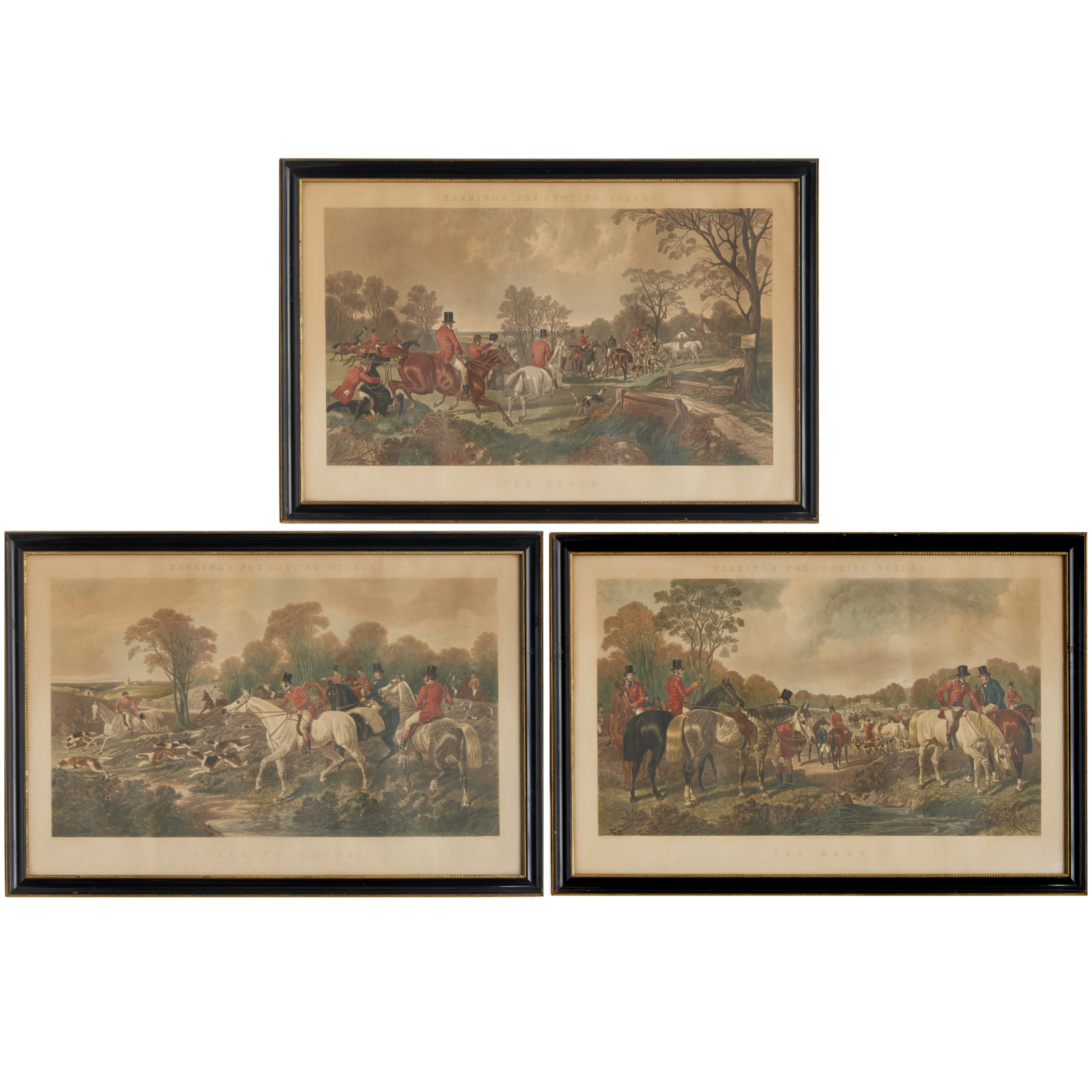 J. F. HERRING, SR., (3) AQUATINT ENGRAVINGS,