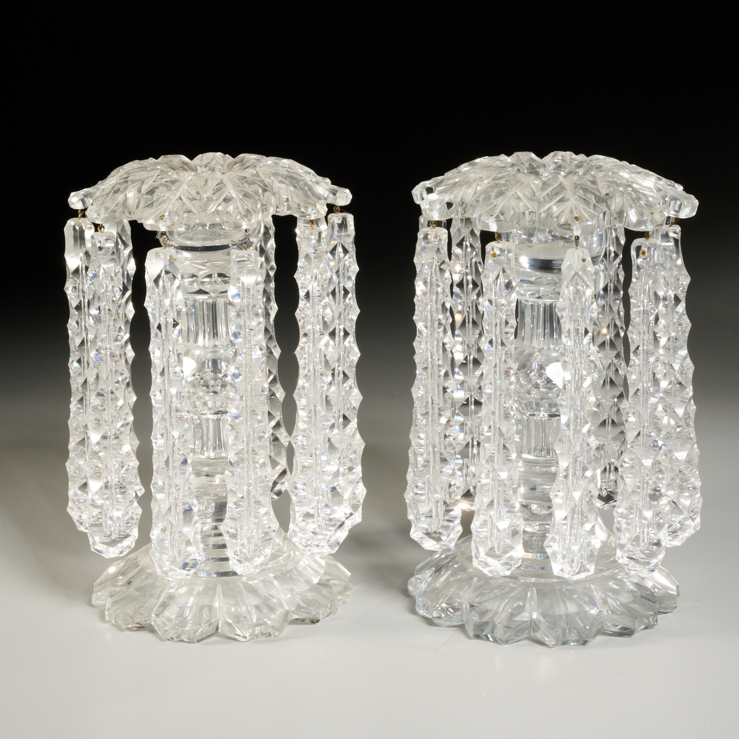 UNUSUAL PAIR ANGLO IRISH CRYSTAL 36138b