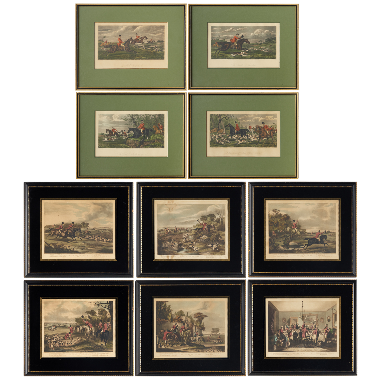  10 FOX HUNT PRINTS 19TH CENTURY 361384