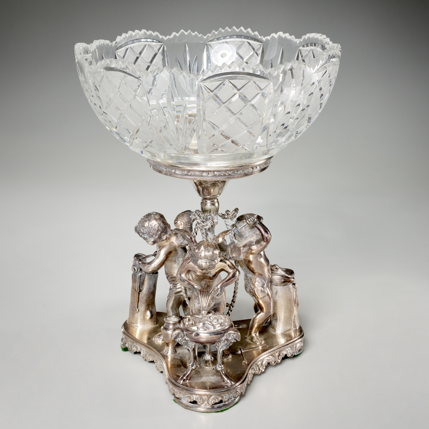 VICTORIAN SILVER PLATE & CRYSTAL