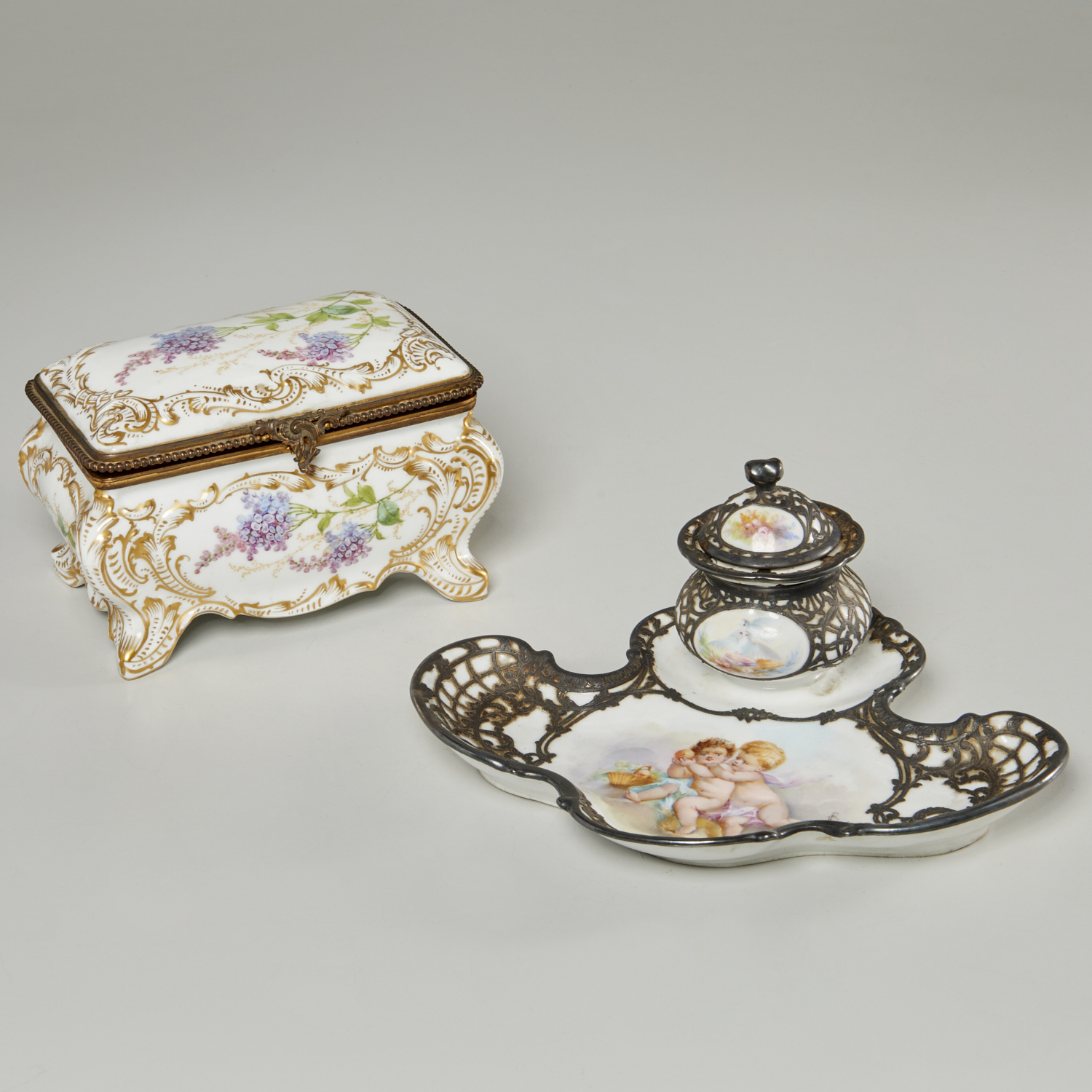 (2) SEVRES PORCELAIN TABLETOP OBJECTS