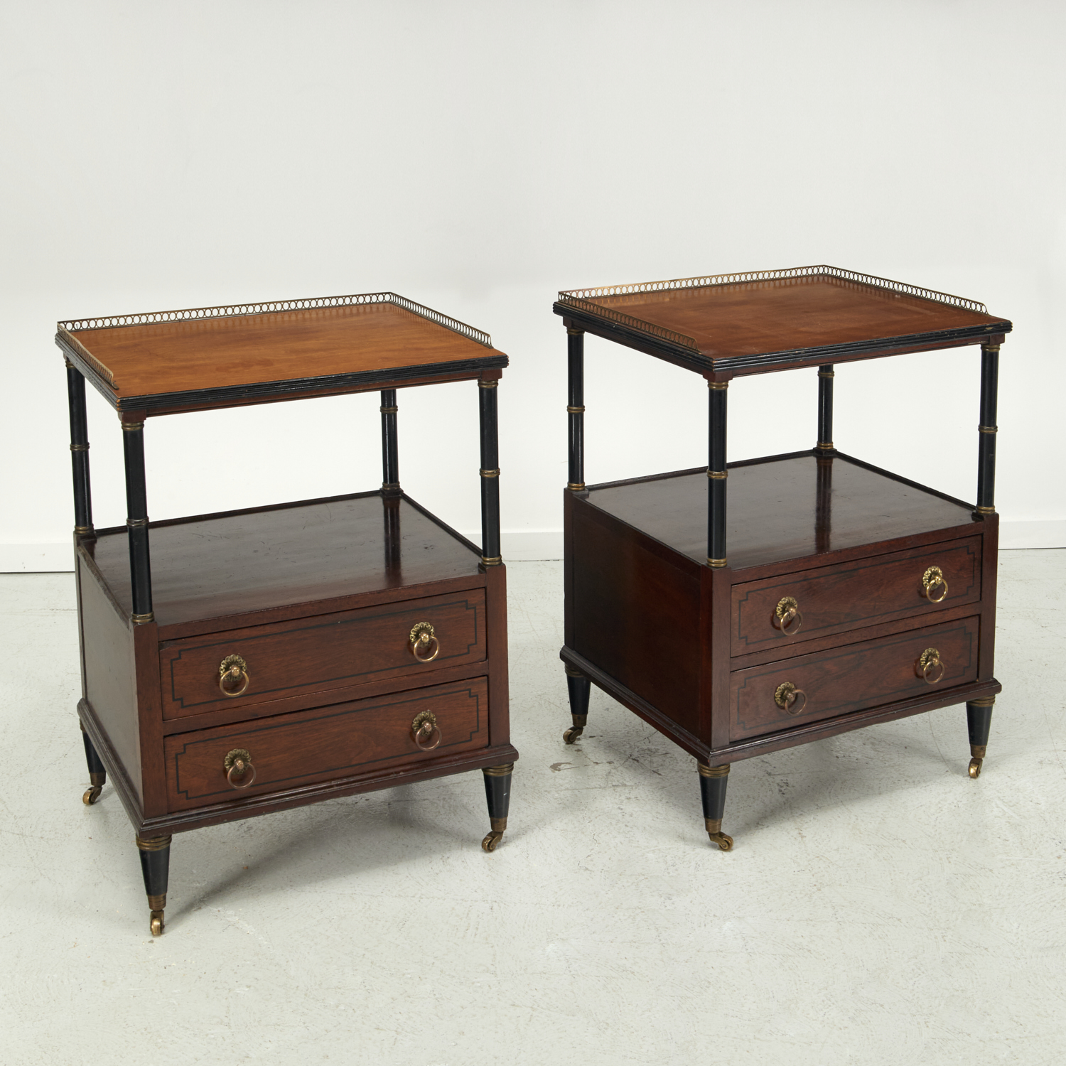 PAIR REGENCY STYLE PARCEL EBONIZED 3613bb