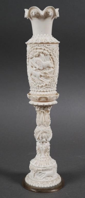 CHINESE CARVED IVORY HUNT SCENE 363afa