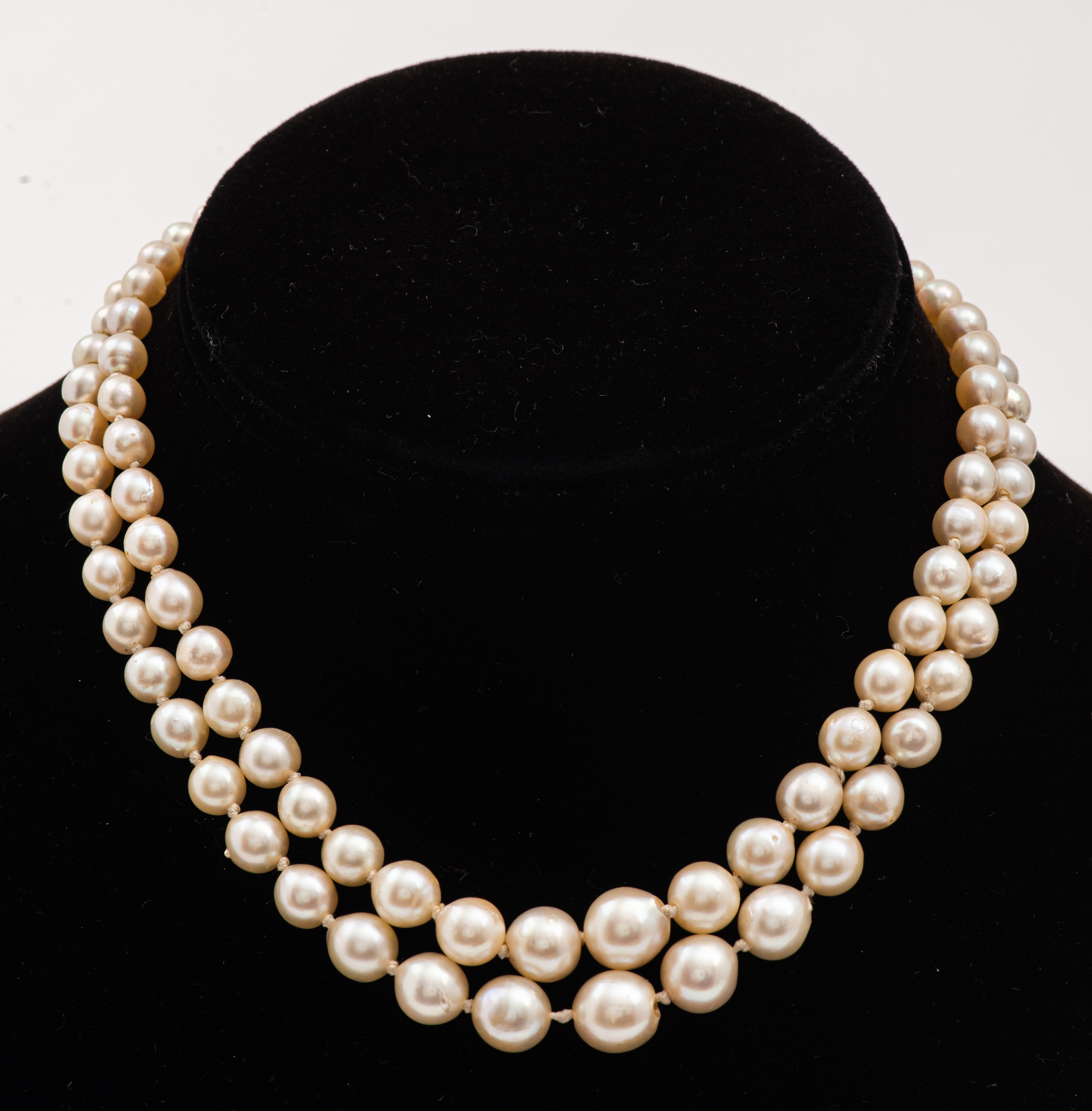 14K SAPPHIRE PEARL DOUBLE STRAND 363b9c