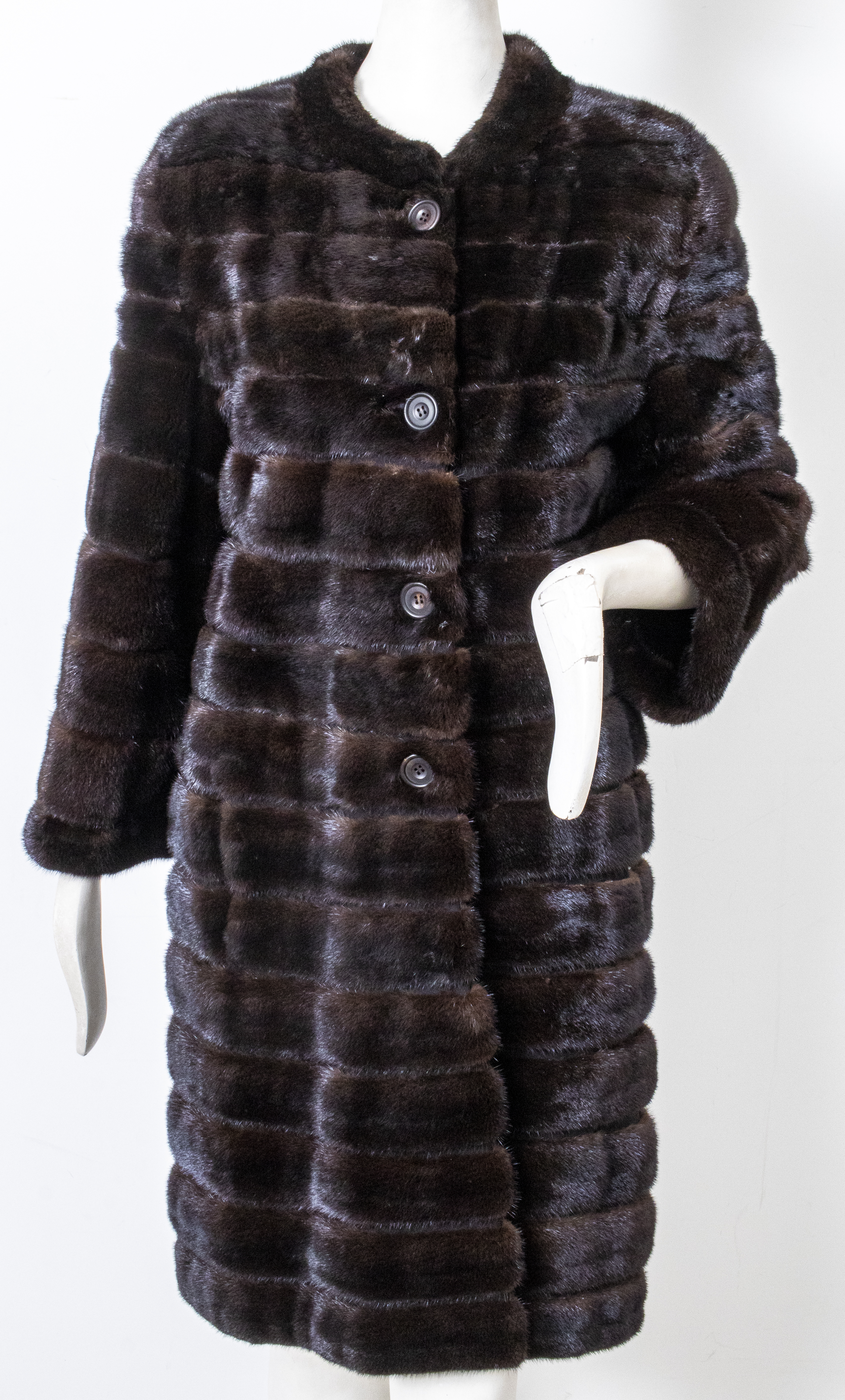 MINK AND SUEDE STRIPED FUR COAT 363bc6