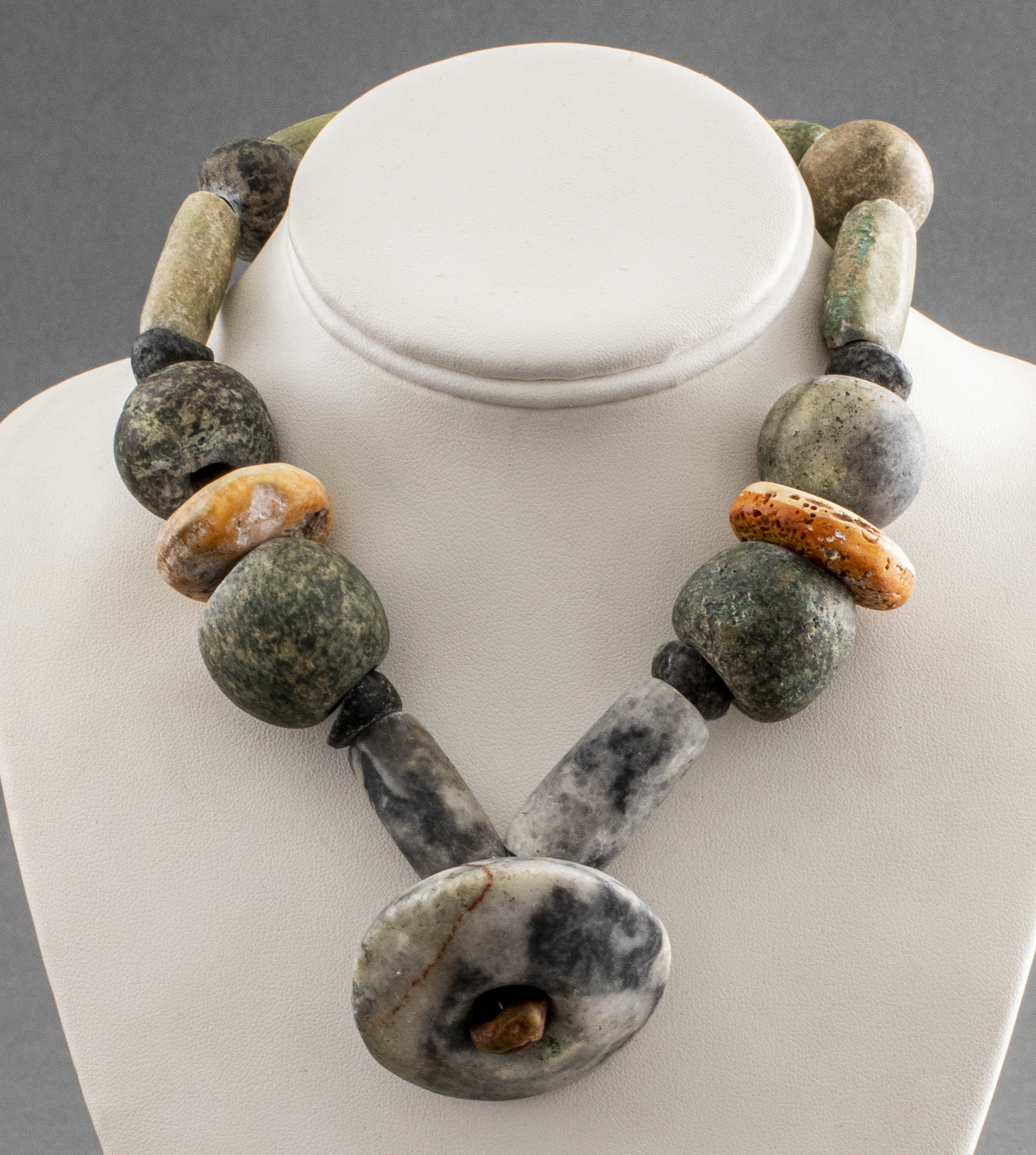 PRECOLUMBIAN & OTHER STONE BEADS NECKLACE