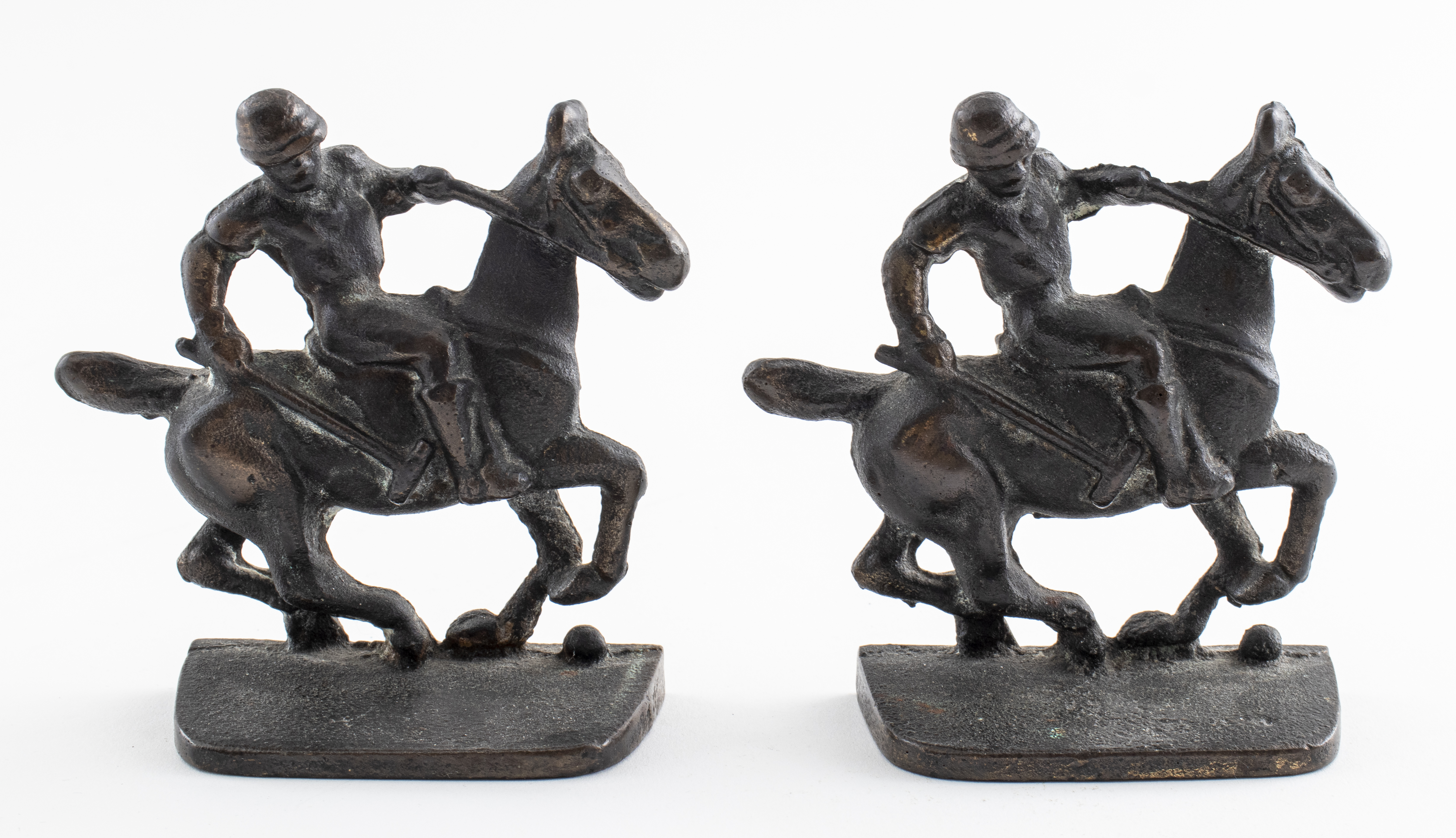 CAST IRON POLO PLAYERS BOOKENDS  363c70