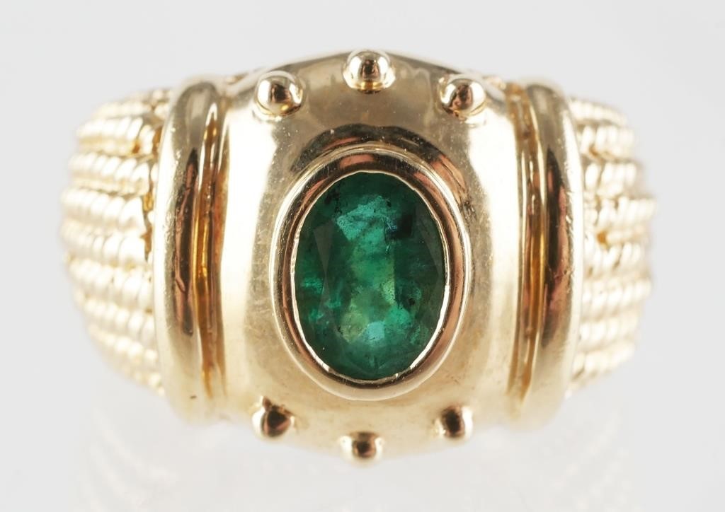 14K GOLD .70-CARAT EMERALD RINGSize