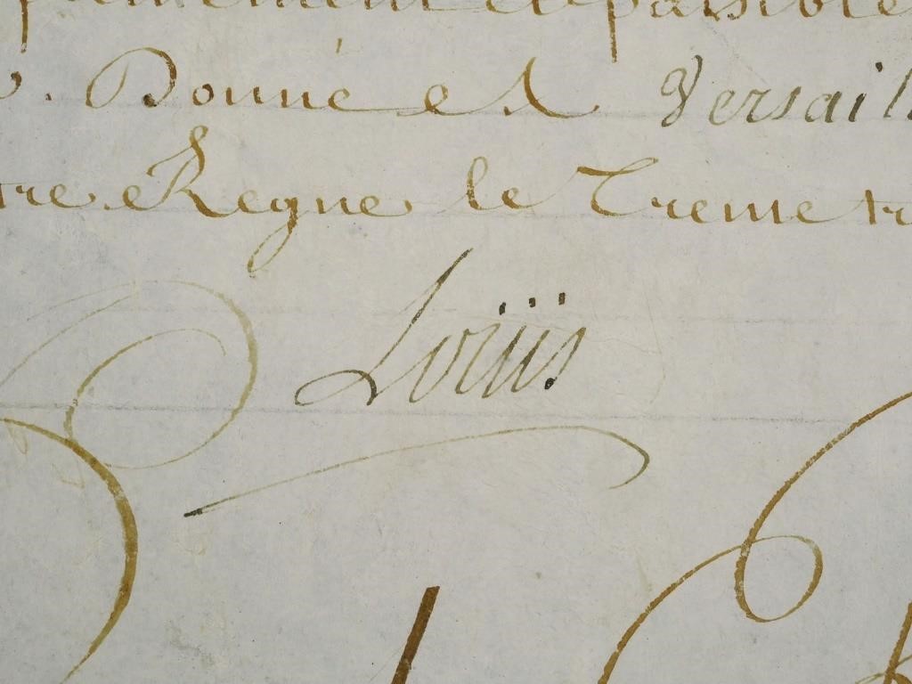 DOCUMENT: LOUIS XV, SIGNED 1748