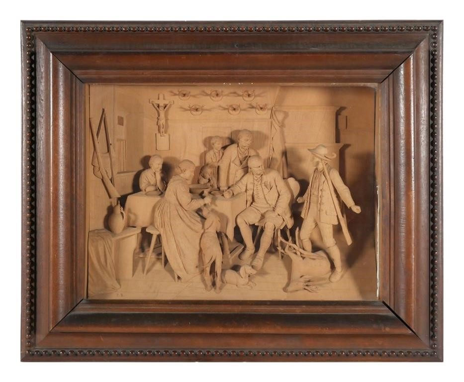 ERNST STEINER CARVED RELIEF SCENEDeep 363cd6