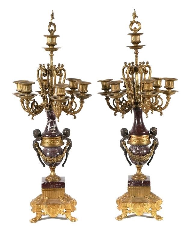 PAIR ANTIQUE BREVETTATO CANDELABRASTwo