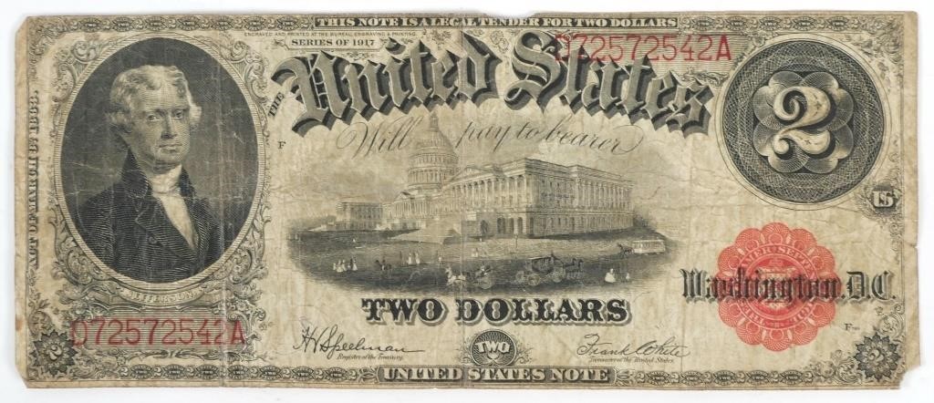 US $2 BILL LARGE NOTE SERIES 1917United