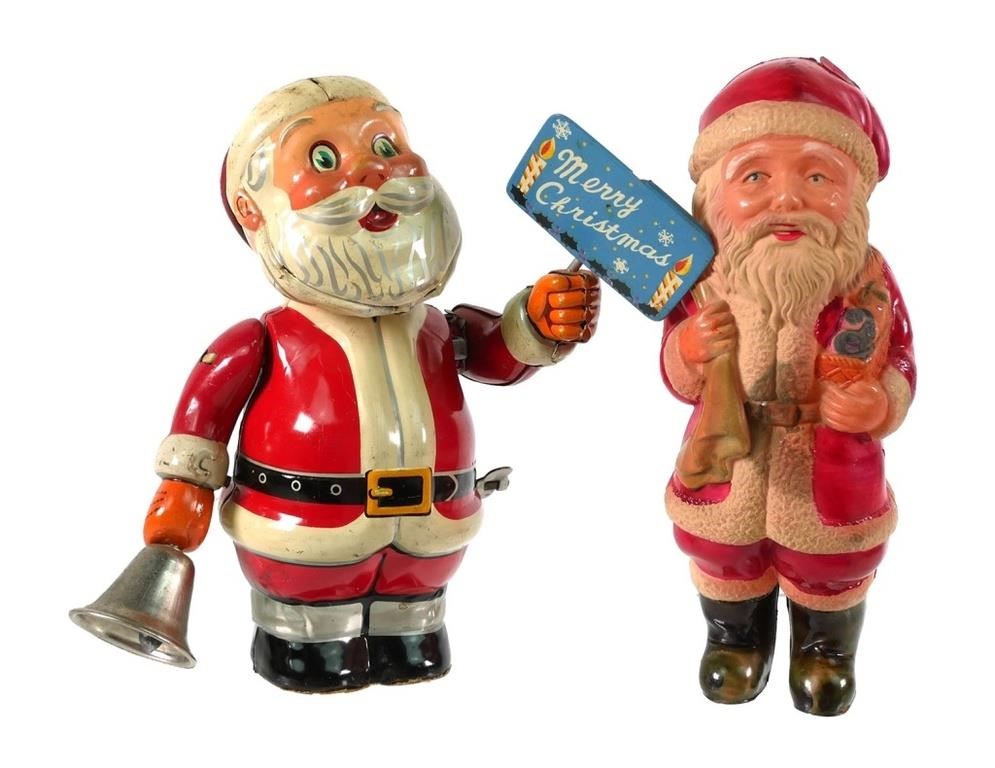 TWO VINTAGE JAPANESE CHRISTMAS SANTA