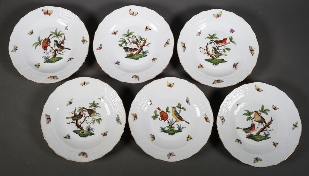 6 HEREND ROTHSCHILD BIRD PORCELAIN