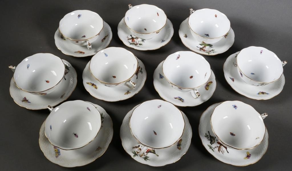 10 HEREND ROTHSCHILD BIRD TEA CUP