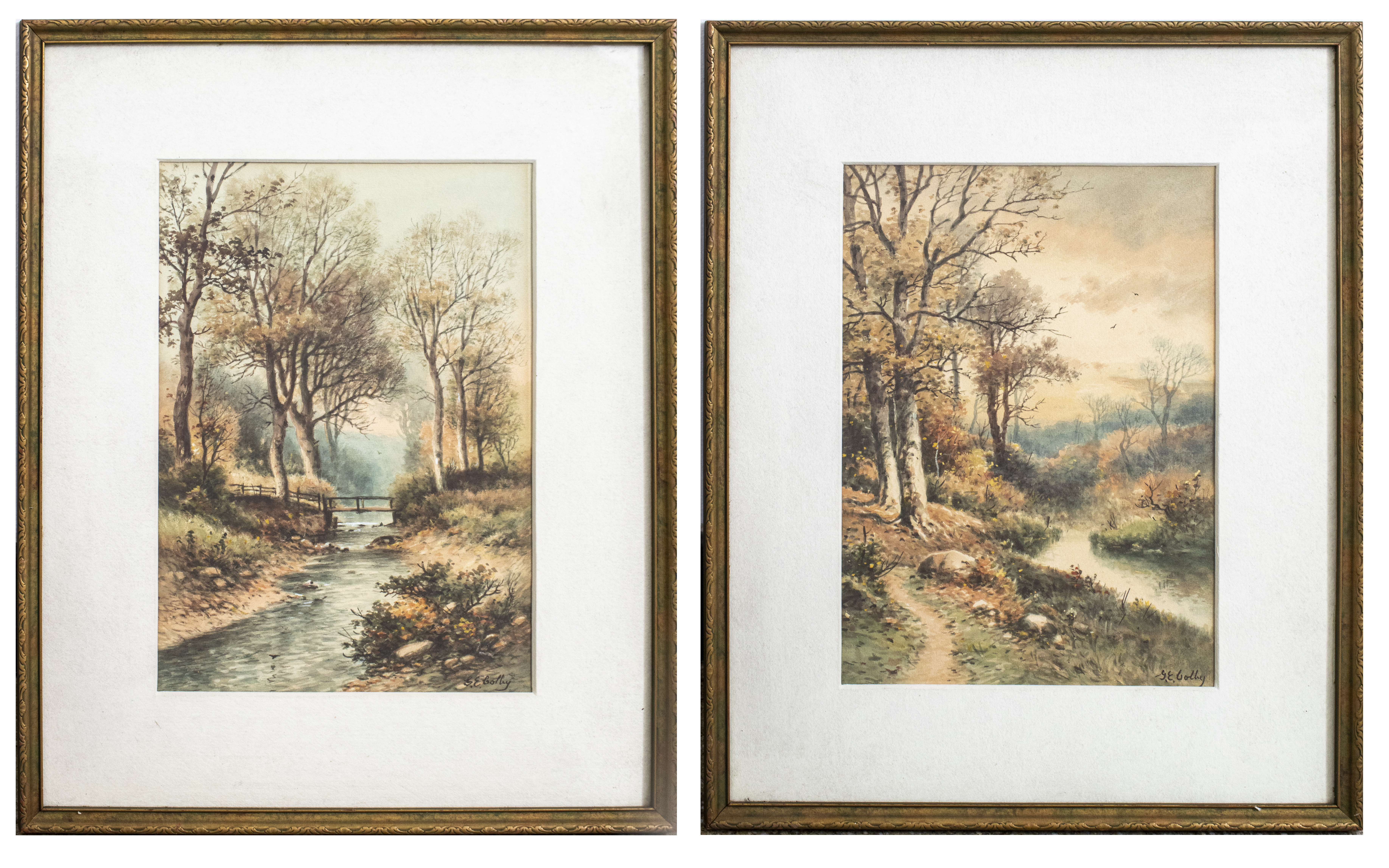 GEORGE E COLBY LANDSCAPE WATERCOLOR  363d3b