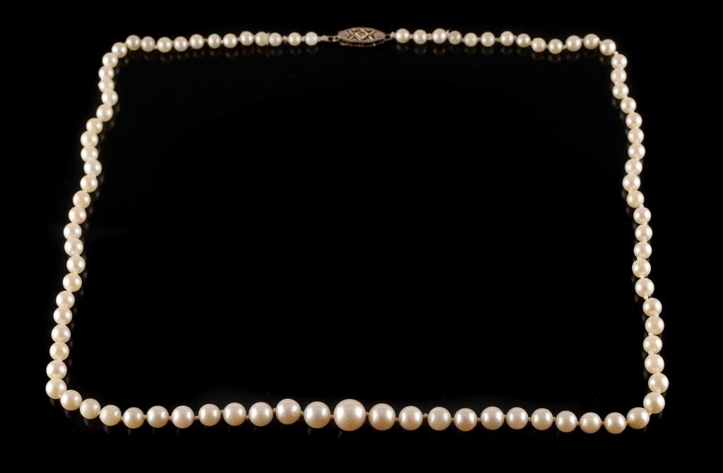 PEARL NECKLACE 18K GOLD DIAMOND 363d9e