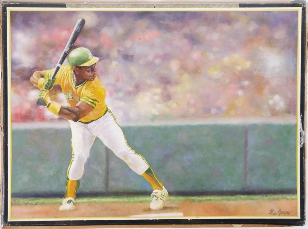 RICKEY HENDERSON PAINTING, FLIP