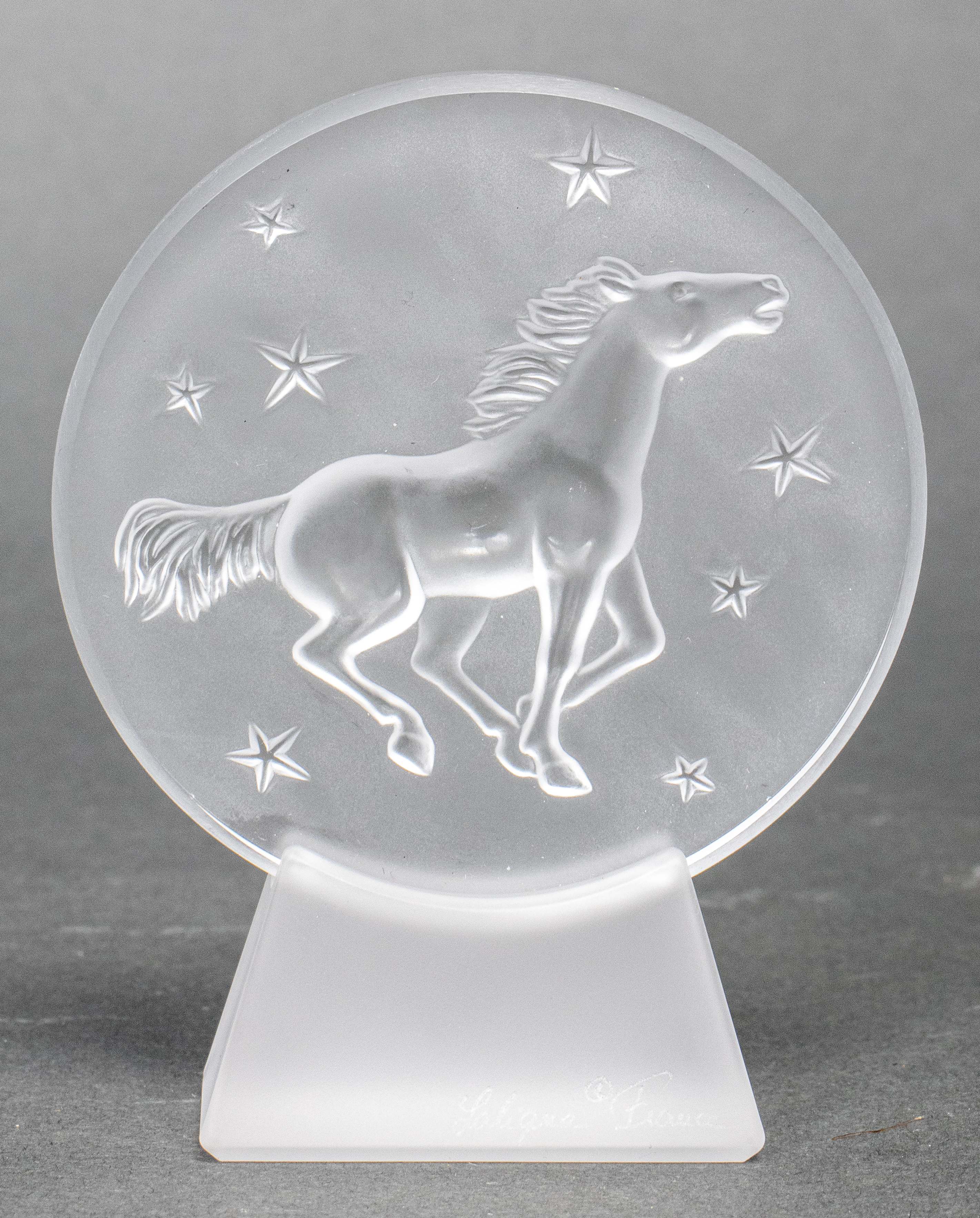 LALIQUE FROSTED CRYSTAL KAZAK HORSE 363dfd