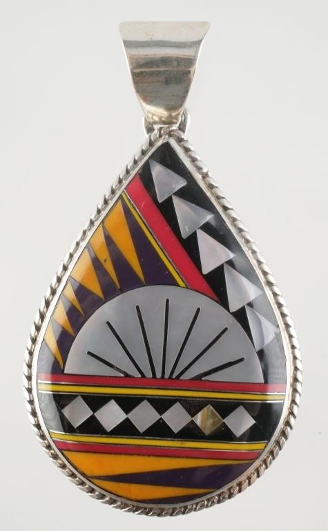 NATIVE AMERICAN STYLE MOSAIC PENDANTSterling