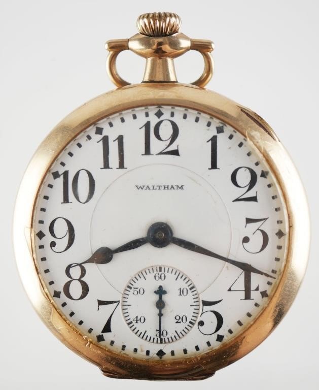 21 JEWEL WALTHAM POCKET WATCHRuns 363e50