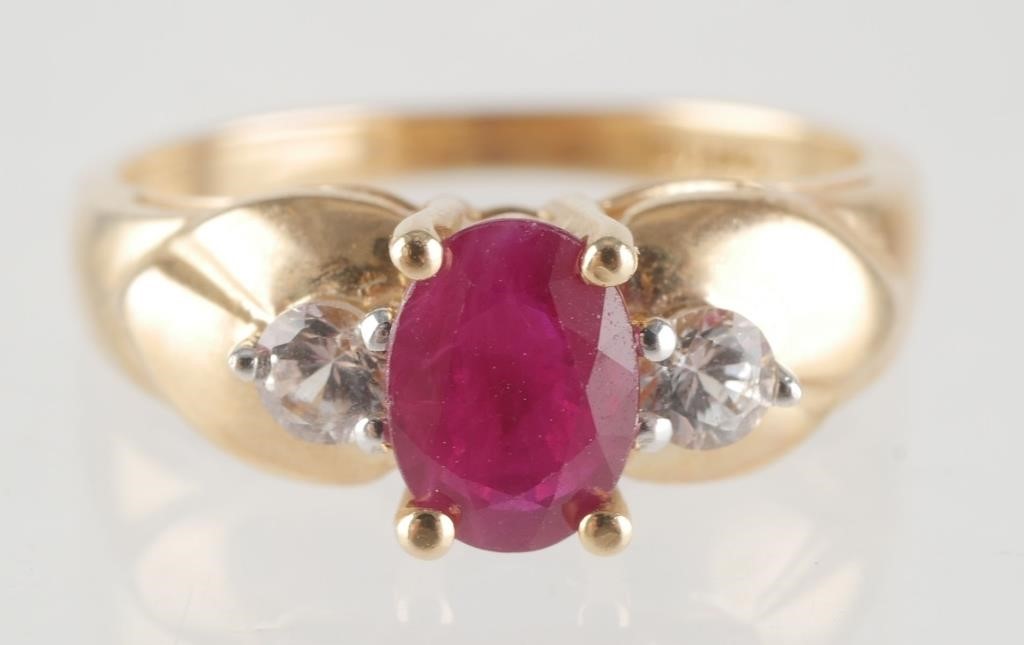 14K GOLD RUBY DIAMOND RINGSize 363e97