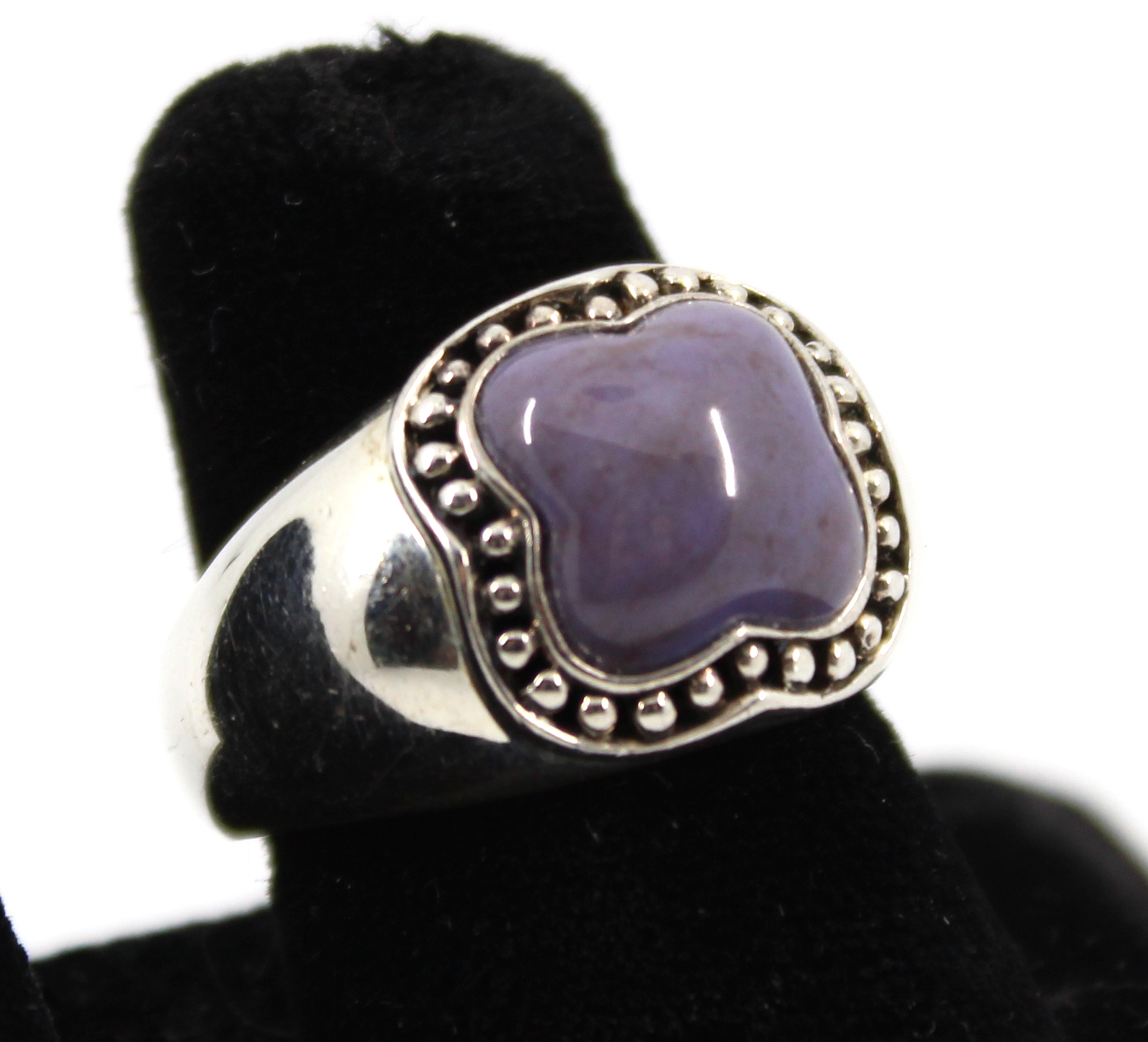 SILVER RING WITH PURPLE AGATE Ring 363eb4