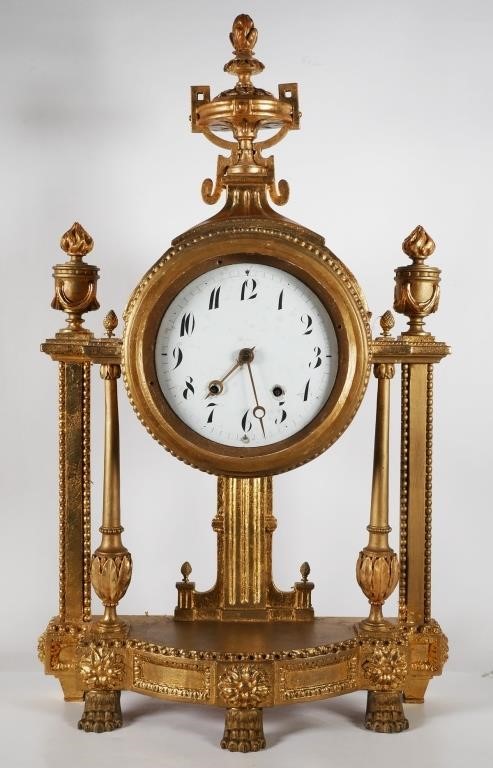 LARGE GILT MANTEL CLOCKLarge antique 363ef0