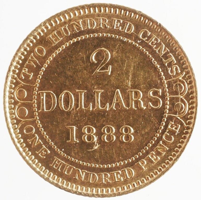 1888 $2 NEWFOUNDLAND GOLD COINUncommon