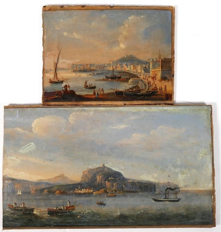  2 1840S ITALIAN COAST PAINTINGS 363f3c