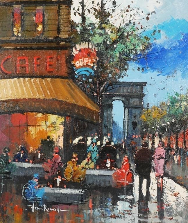 HENRI RENARD O C PARIS CAFE SCENEOil 363f59