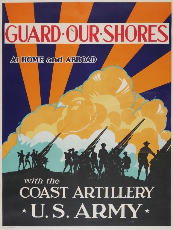 US ARMY COAST ARTILLERY RECRUITING POSTER,