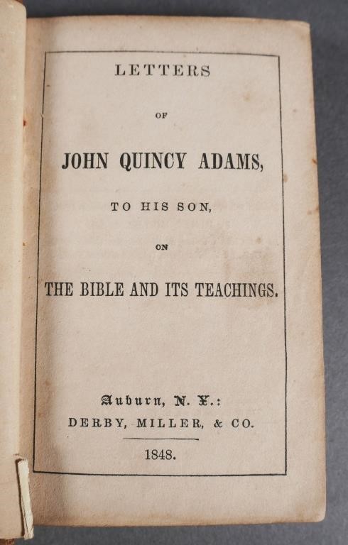 BOOK LETTERS OF JOHN QUINCY ADAMS