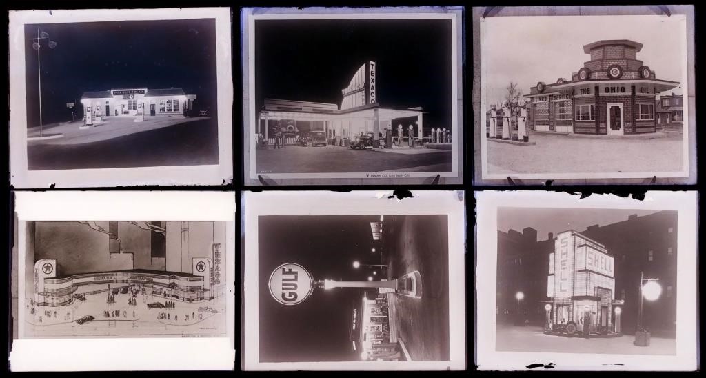 (6) GLASS NEGATIVES OF ART DECO GAS