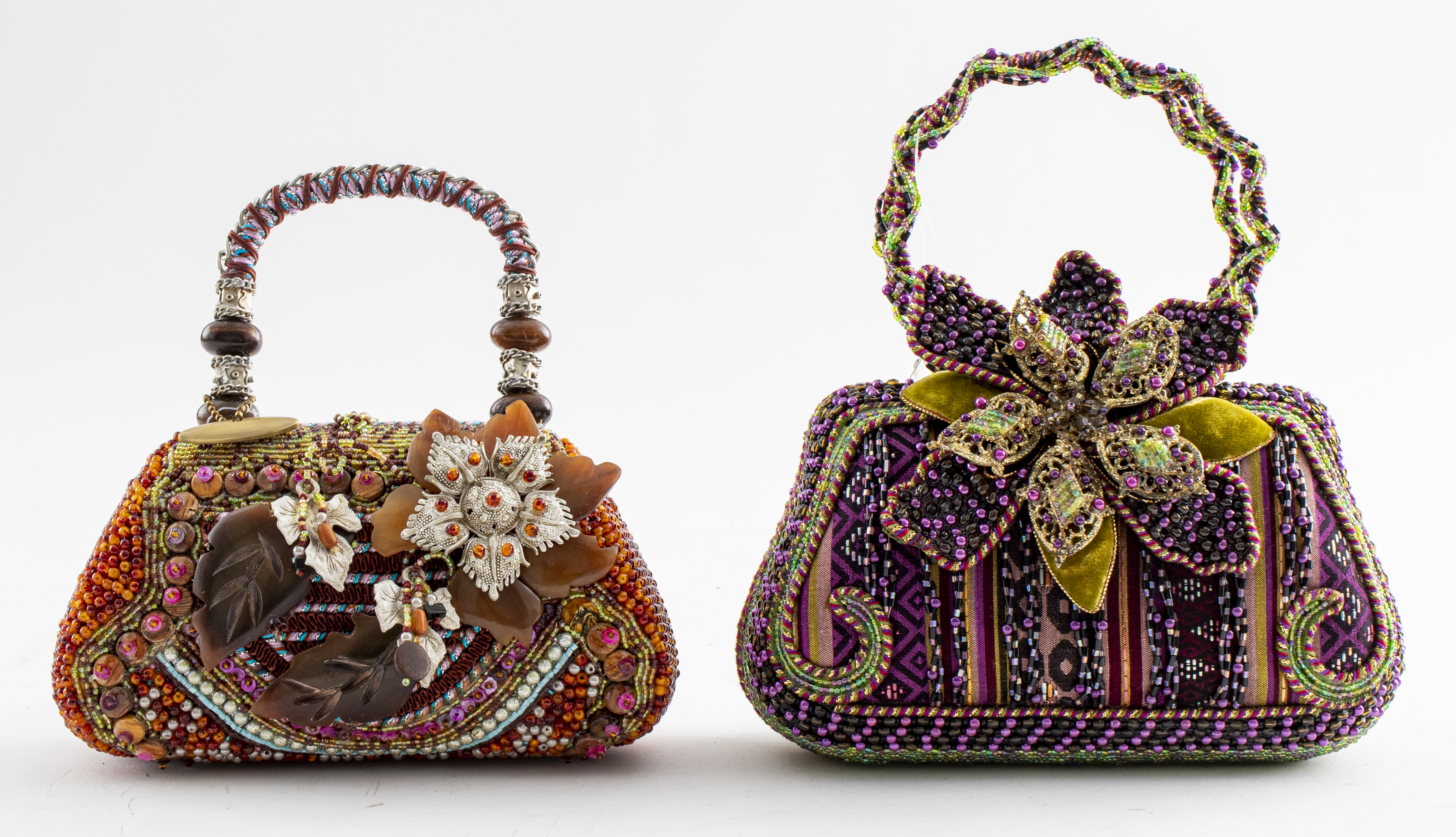 MARY FRANCES EMBELLISHED FLOWER PURSES,